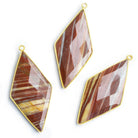 Vermeil Bezeled Jasper Faceted Kite Pendant 1 Piece - The Bead Traders
