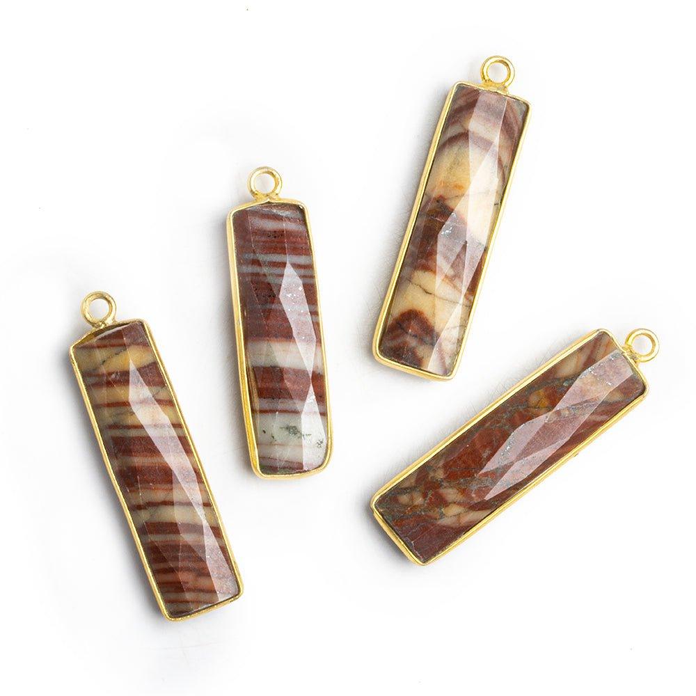 Vermeil Bezeled Jasper Rectangles - Lot of 4 - The Bead Traders