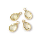 Vermeil Bezeled Lemon Quartz Pear Pendants Set of 4 - The Bead Traders