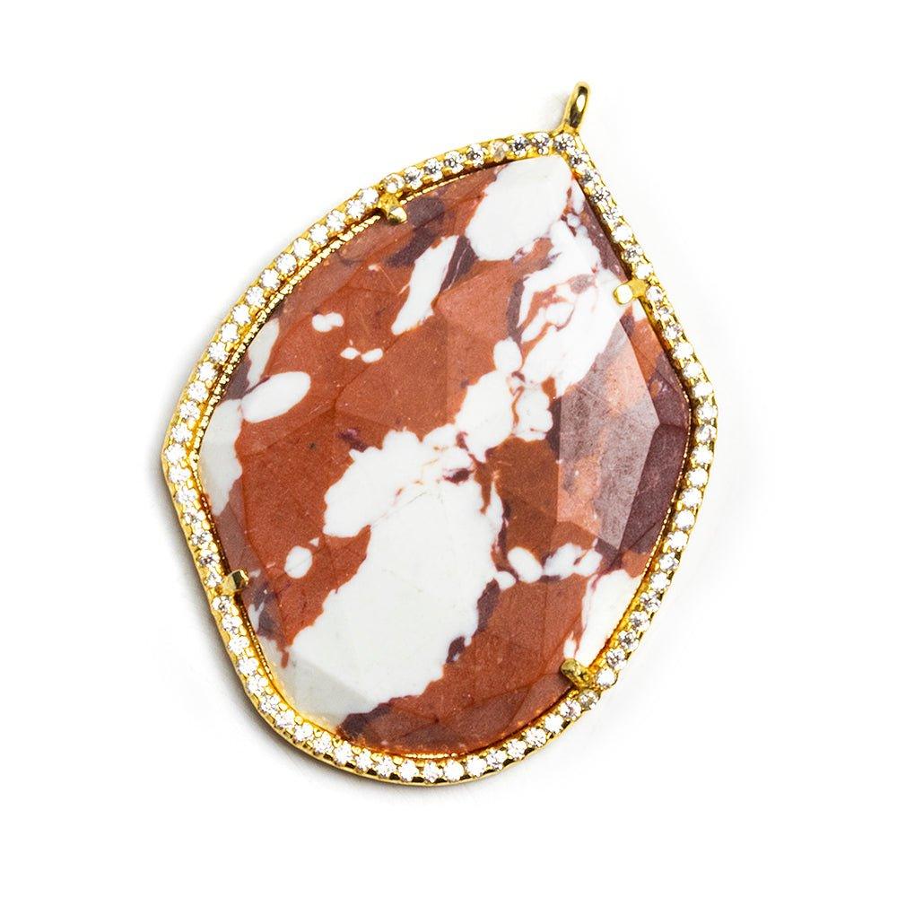 Vermeil CZ Bezel Brown Resin Fancy Shape Pendant - The Bead Traders