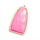 Vermeil CZ Bezel Pink Resin Fancy Shape Pendant - The Bead Traders