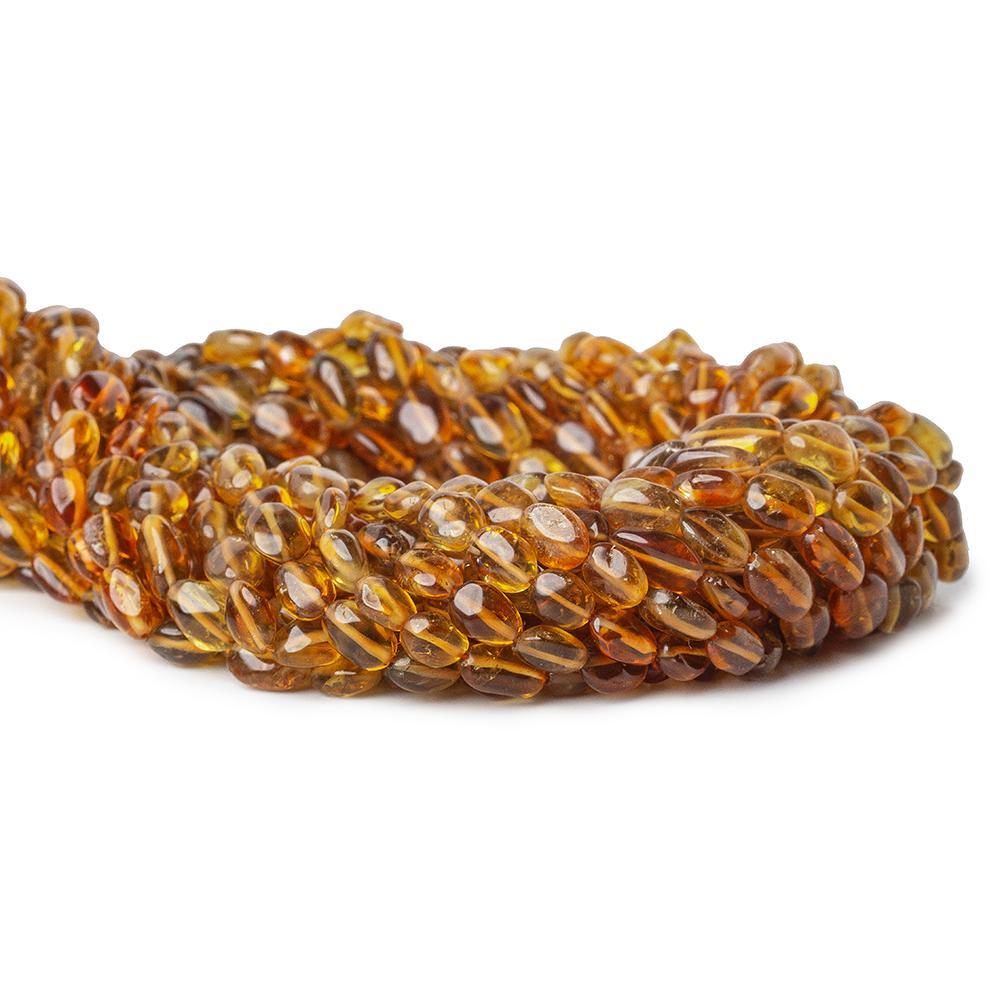 Very Dark Citrine straight drilled plain oval nuggets 13.5 inch 44 beads - The Bead Traders