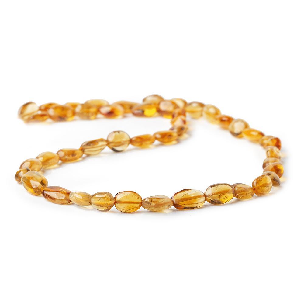 Very Dark Citrine straight drilled plain oval nuggets 13.5 inch 44 beads - The Bead Traders