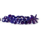 Violet Chalcedony faceted hearts 7.5 inch 49 beads 8x8-9x9mm - The Bead Traders