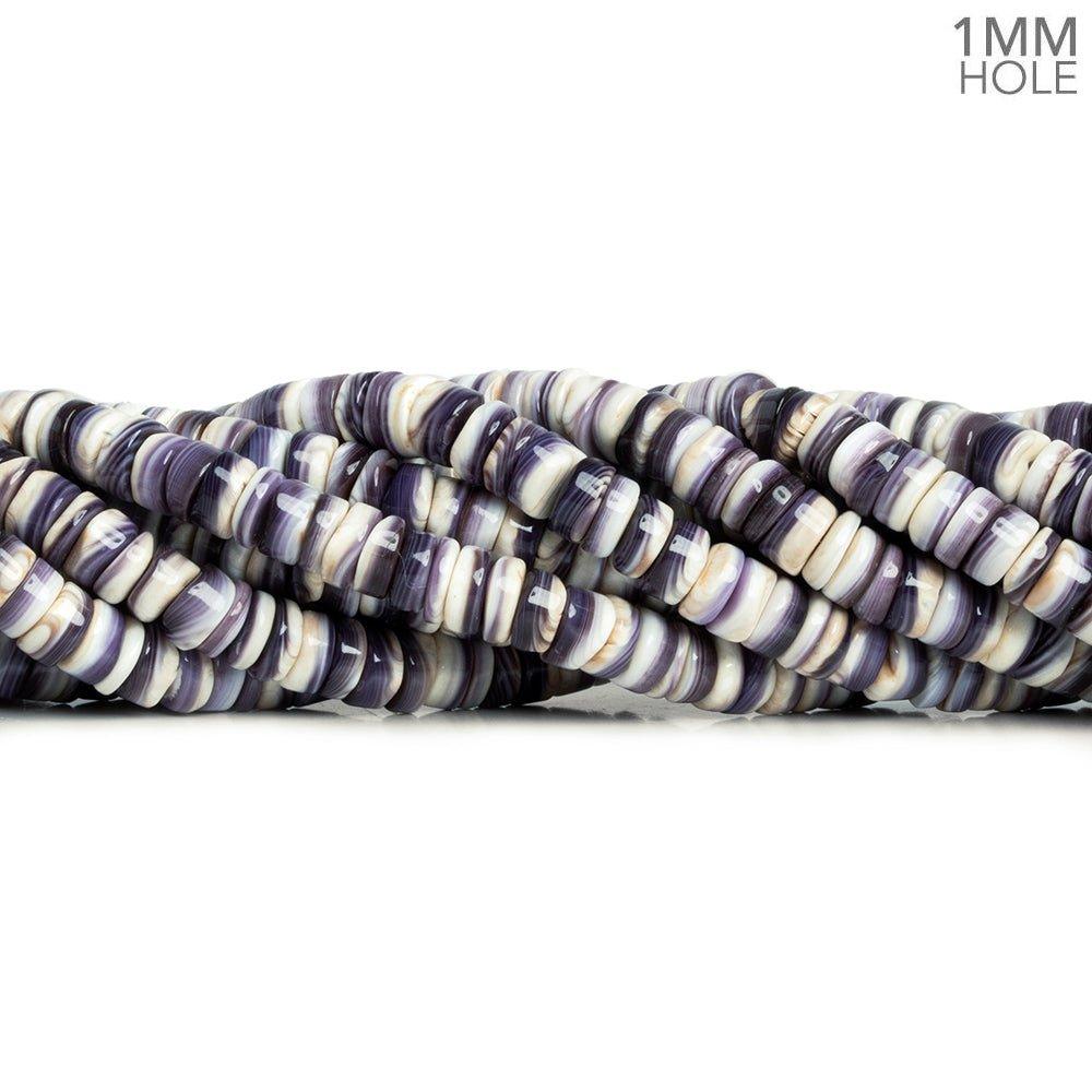 Wampum Shell Plain Heishi Beads 16 inch 170 pieces - The Bead Traders