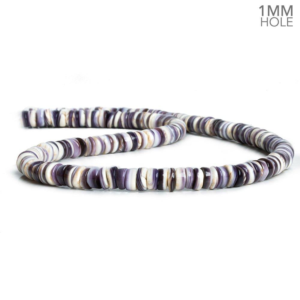 Wampum Shell Plain Heishi Beads 16 inch 170 pieces - The Bead Traders