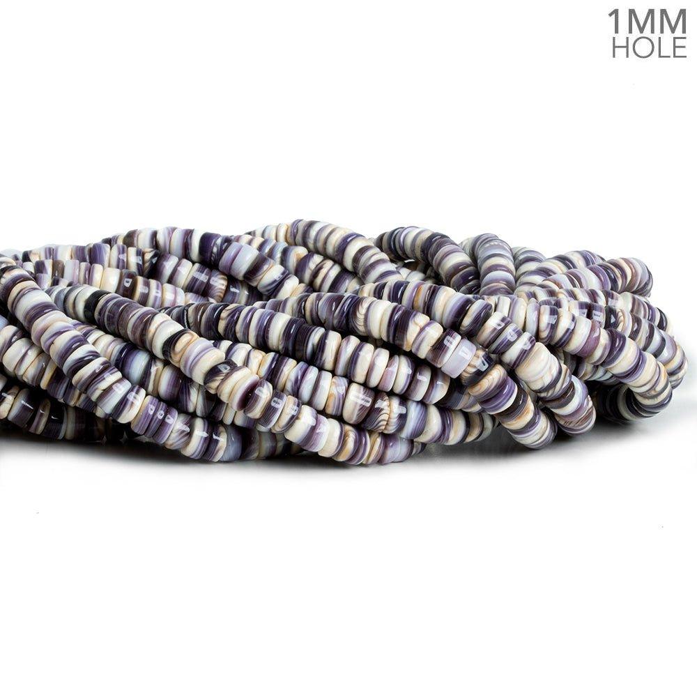 Wampum Shell Plain Heishi Beads 16 inch 170 pieces - The Bead Traders