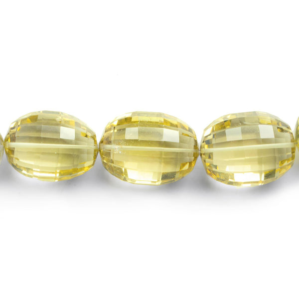 Warm Lemon Quartz Faceted Ovals 18 inch 21 beads