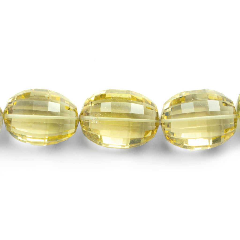 Warm Lemon Quartz Faceted Ovals 18 inch 21 beads - The Bead Traders