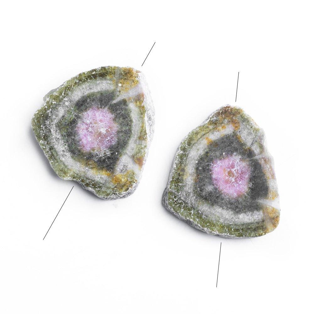 Watermelon Tourmaline Freeshape Gem Focal 1 Piece - The Bead Traders
