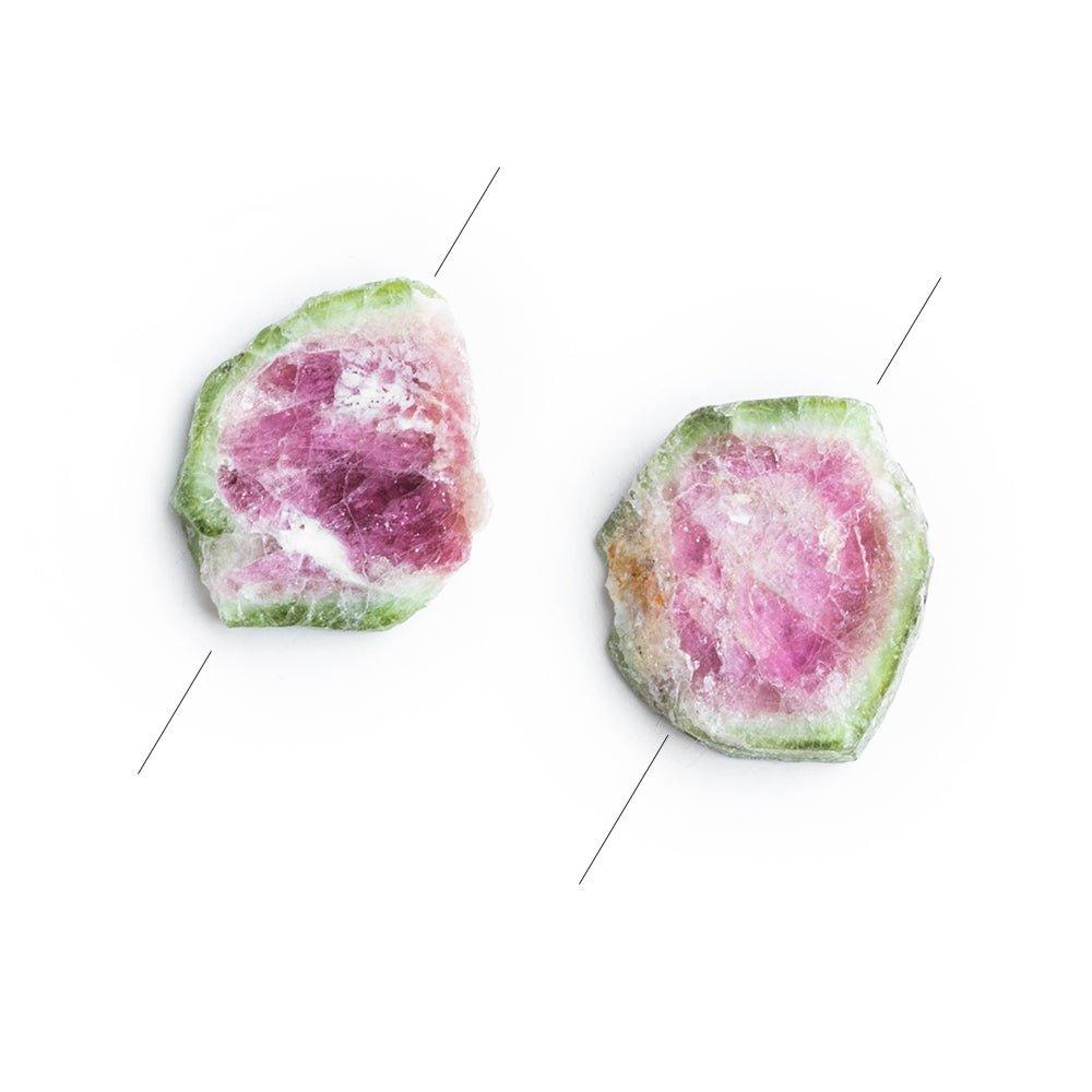 Watermelon Tourmaline Matched Focal Set of 2 - The Bead Traders