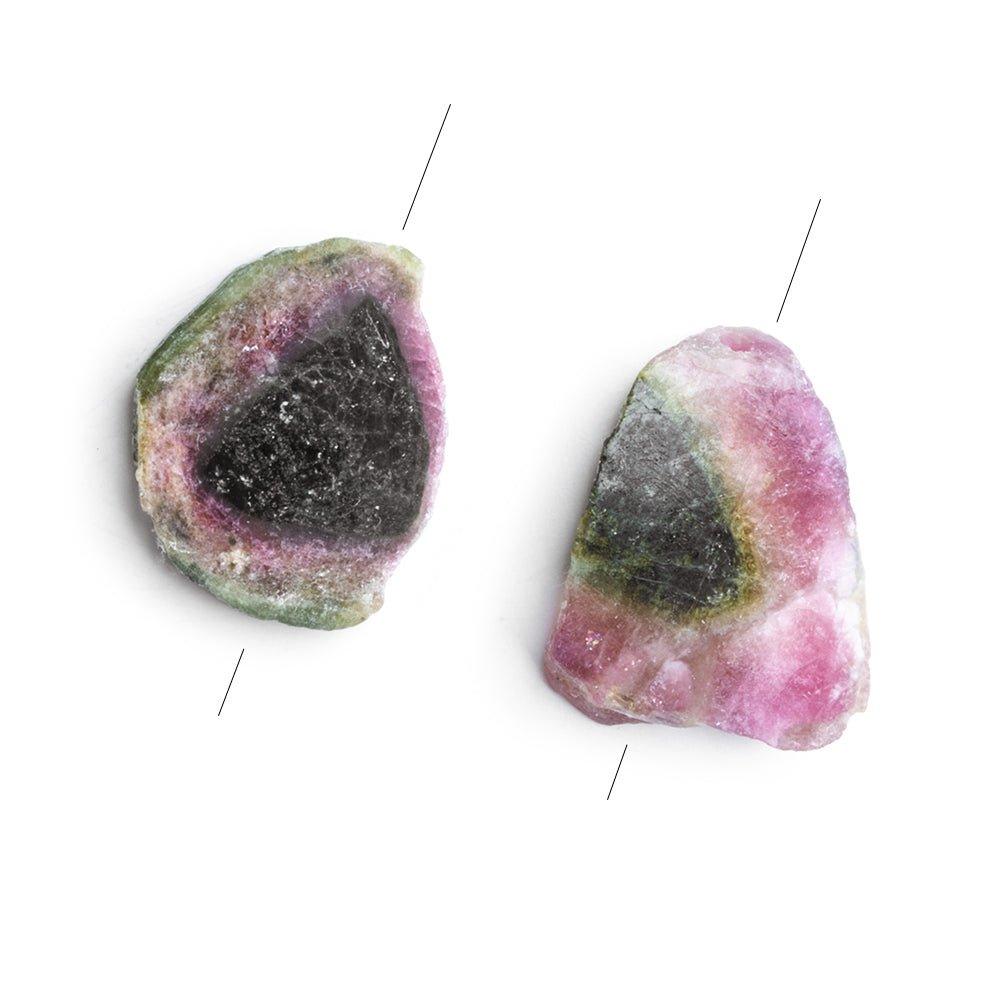 Watermelon Tourmaline Matched Focals Set of 2 - The Bead Traders