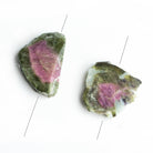 Watermelon Tourmaline Matched Gem Focals Set of 2 - The Bead Traders