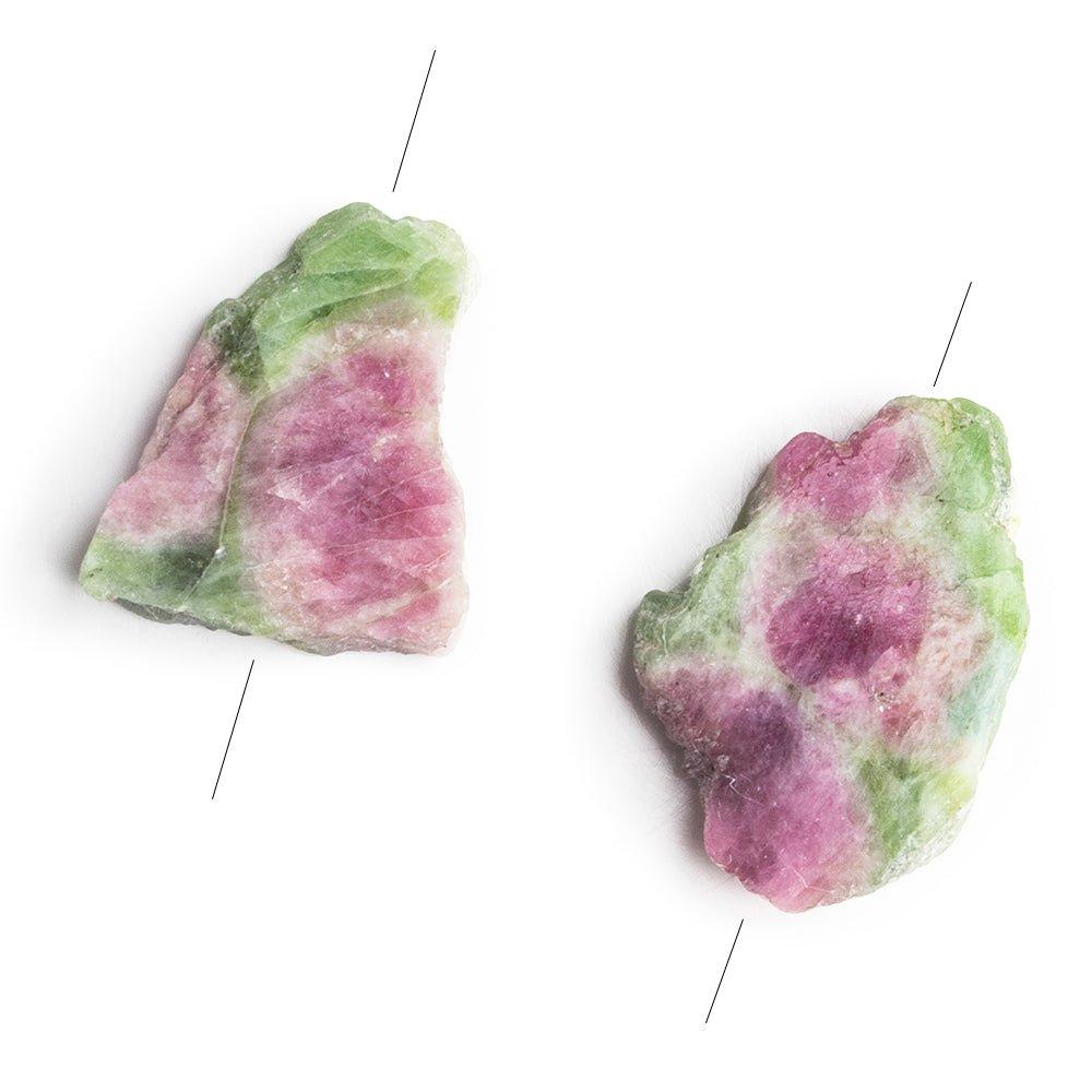 Watermelon Tourmaline Matched Gem Focals Set of 2 - The Bead Traders