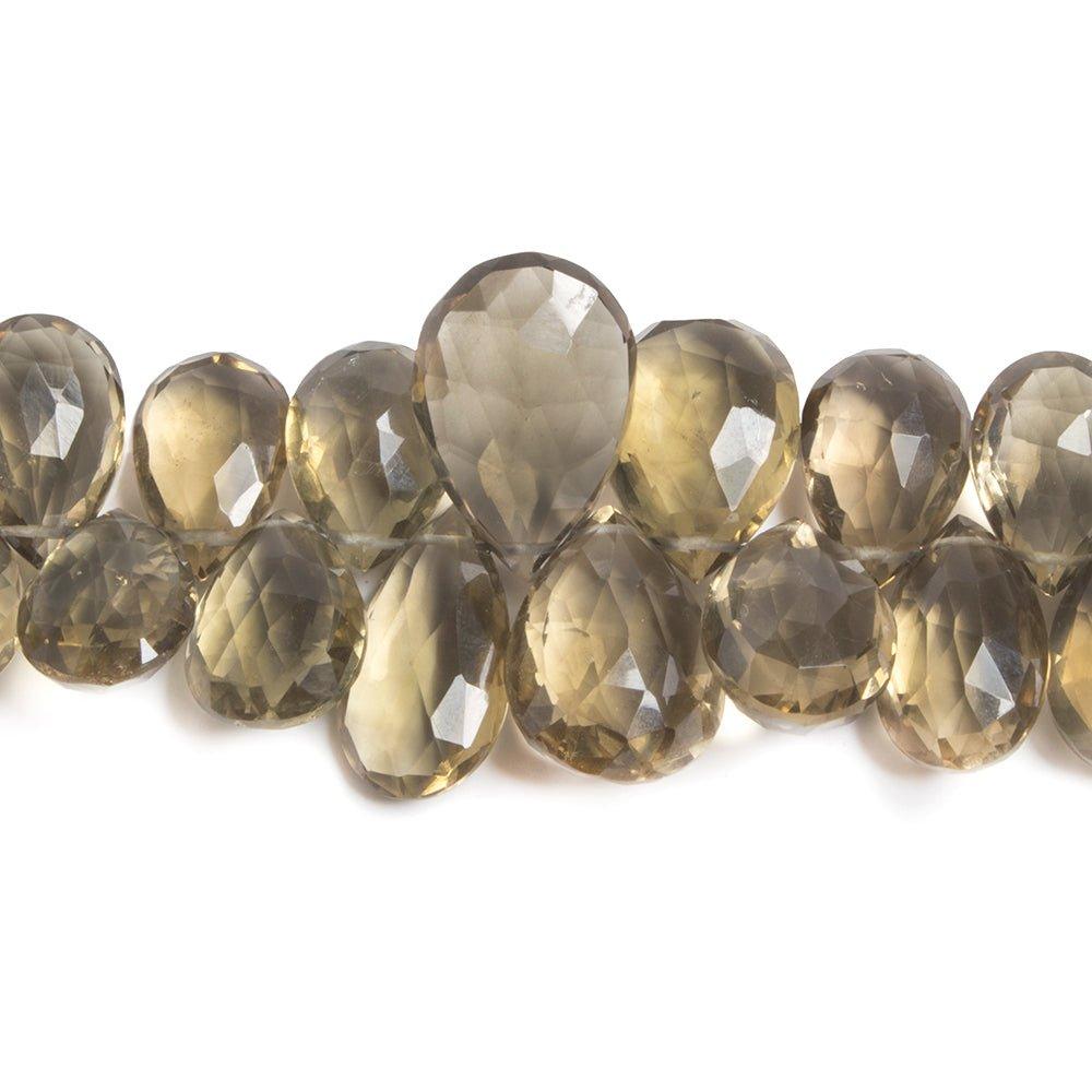 Whiskey Quartz Faceted Pear Beads, 8 inch, 7x5x3-18x12x6mm, 56 pieces - The Bead Traders