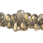 Whiskey Quartz Faceted Pear Beads, 8 inch, 7x5x3-18x12x6mm, 56 pieces - The Bead Traders