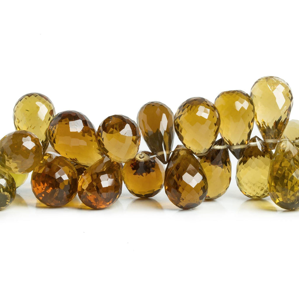 Whiskey Quartz Faceted Teardrops 7.5 inch 55 beads - The Bead Traders