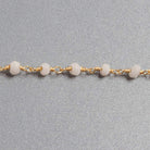 White Agate faceted rondelle Gold Chain by the foot 33 pcs - The Bead Traders