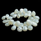 White Banded Agate Faceted Pear Beads 9 inch 36 pieces - The Bead Traders