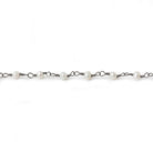 White Baroque Freshwater Pearl Black Gold plated Chain by the foot - The Bead Traders