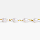 White Baroque Freshwater Pearl Gold Chain 21 pieces - The Bead Traders
