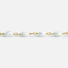 White Baroque Freshwater Pearl Gold Plated Chain by the Foot 23 pieces - The Bead Traders