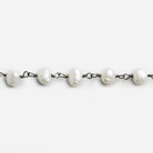 White Baroque Freshwater Pearls Black Gold Chain by the Foot 24 pieces - The Bead Traders