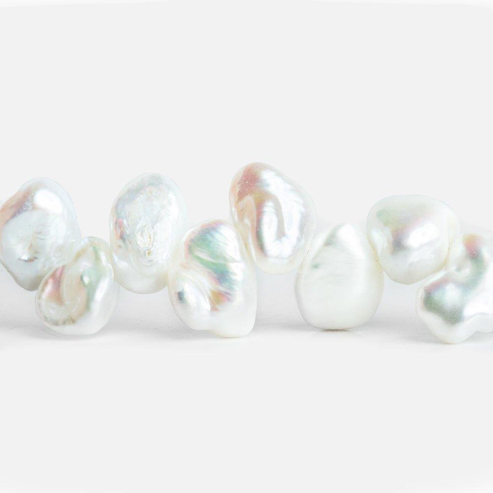 White Keshi Freshwater Pearls 15 inch 55 pieces - The Bead Traders