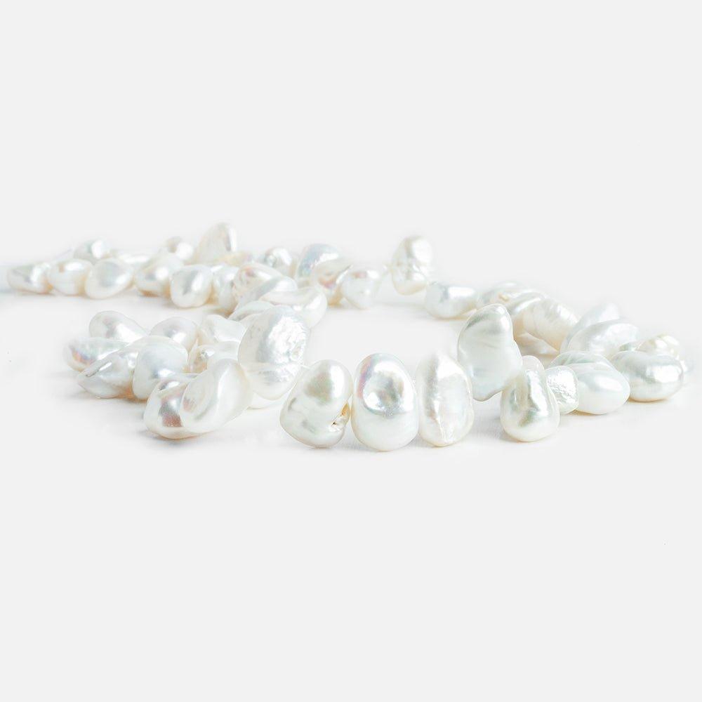 White Keshi Freshwater Pearls 15 inch 55 pieces - The Bead Traders