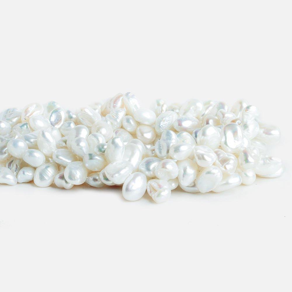 White Keshi Freshwater Pearls 15 inch 55 pieces - The Bead Traders