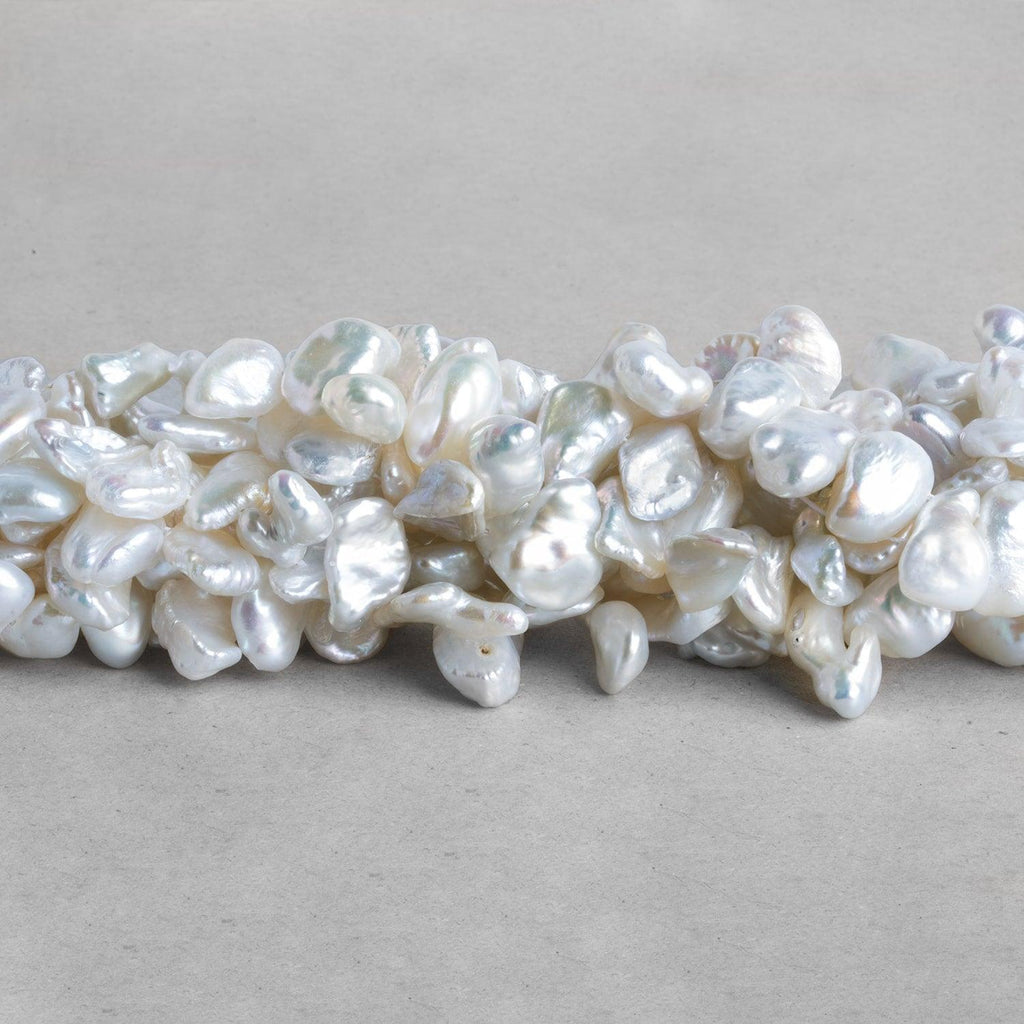 White Keshi Pearls 15 inch 55 beads - The Bead Traders