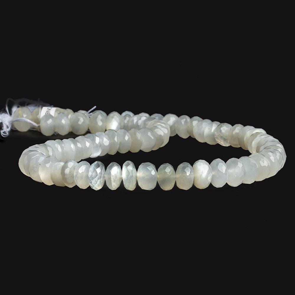 White Moonstone Faceted Rondelle Beads 14 inch 70 pieces - The Bead Traders