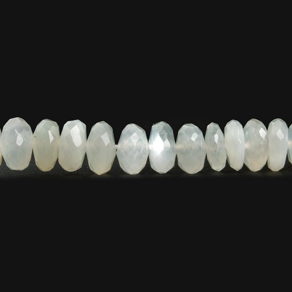 White Moonstone Faceted Rondelle Beads 14 inch 70 pieces - The Bead Traders