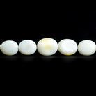 White Opal Plain Oval Beads 18 inch 42 pieces - The Bead Traders