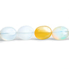 White Opal Plain Oval Beads 7 inch 13 pieces - The Bead Traders