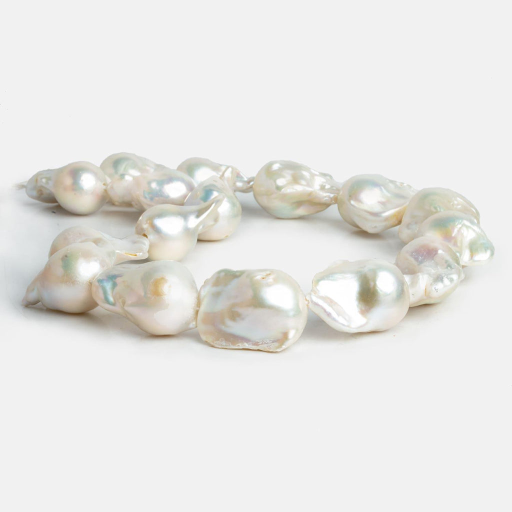 White Ultra Baroque Pearls 16 inch 15 pieces - The Bead Traders