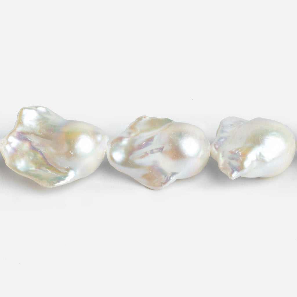 White Ultra Baroque Pearls 16 inch 15 pieces - The Bead Traders
