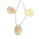 White & Yellow Agate Drusy Gem Focal Beads Set of 3 - The Bead Traders