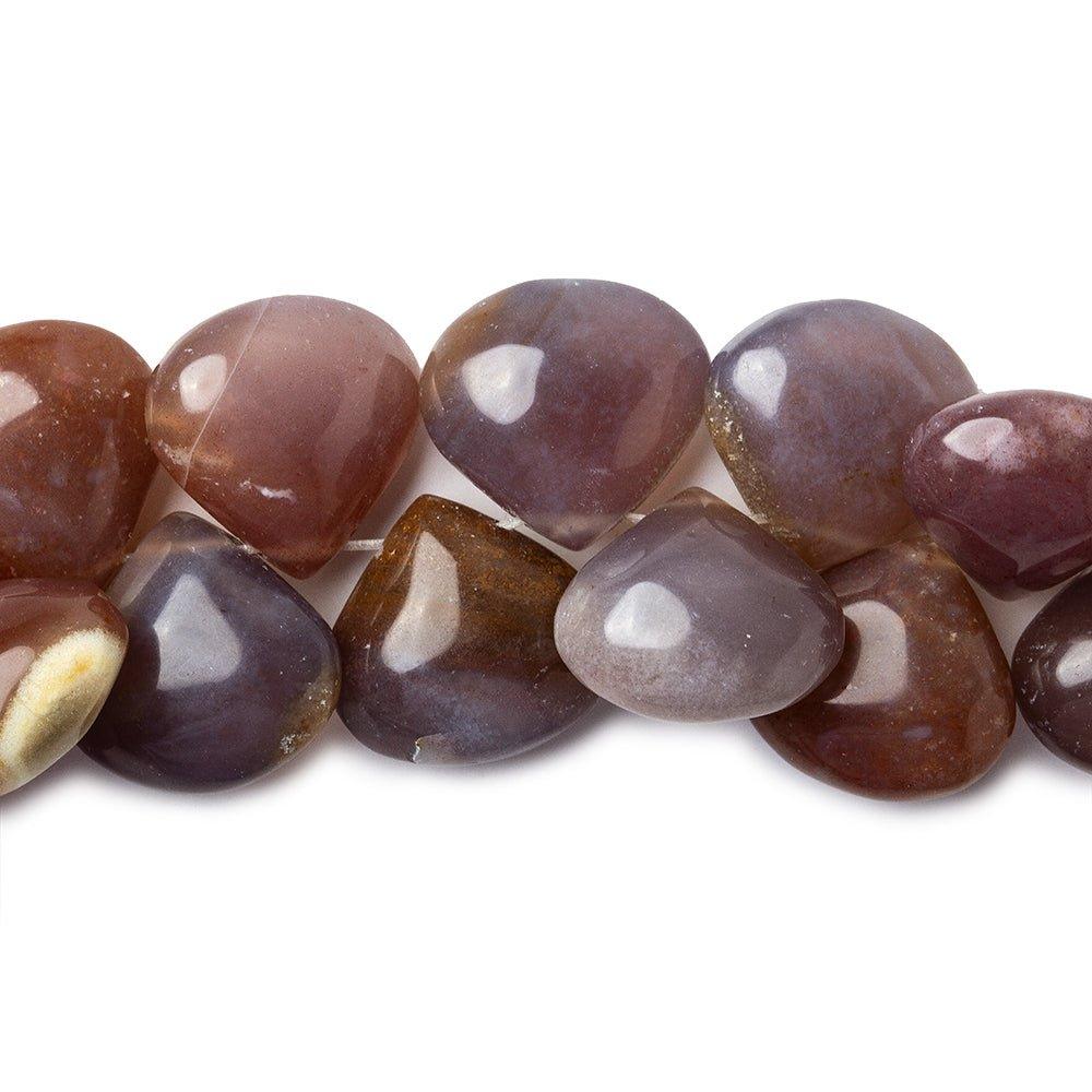 Wild Berry Agate Plain Heart Beads, 8 inch - The Bead Traders