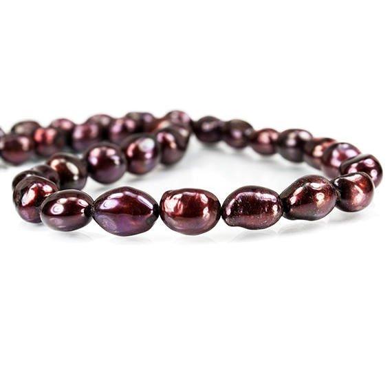 Wine straight drilled Baroque Freshwater Pearls 16 inch 33 beads 12x9mm average - The Bead Traders