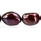 Wine straight drilled Baroque Freshwater Pearls 16 inch 33 beads 12x9mm average - The Bead Traders