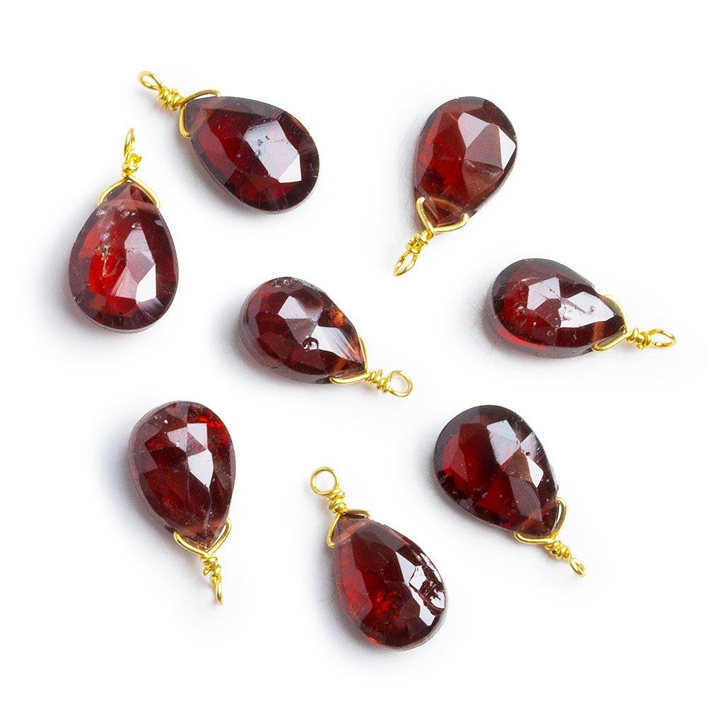Wire Wrapped Garnet Pear Pendant 1 Piece - The Bead Traders