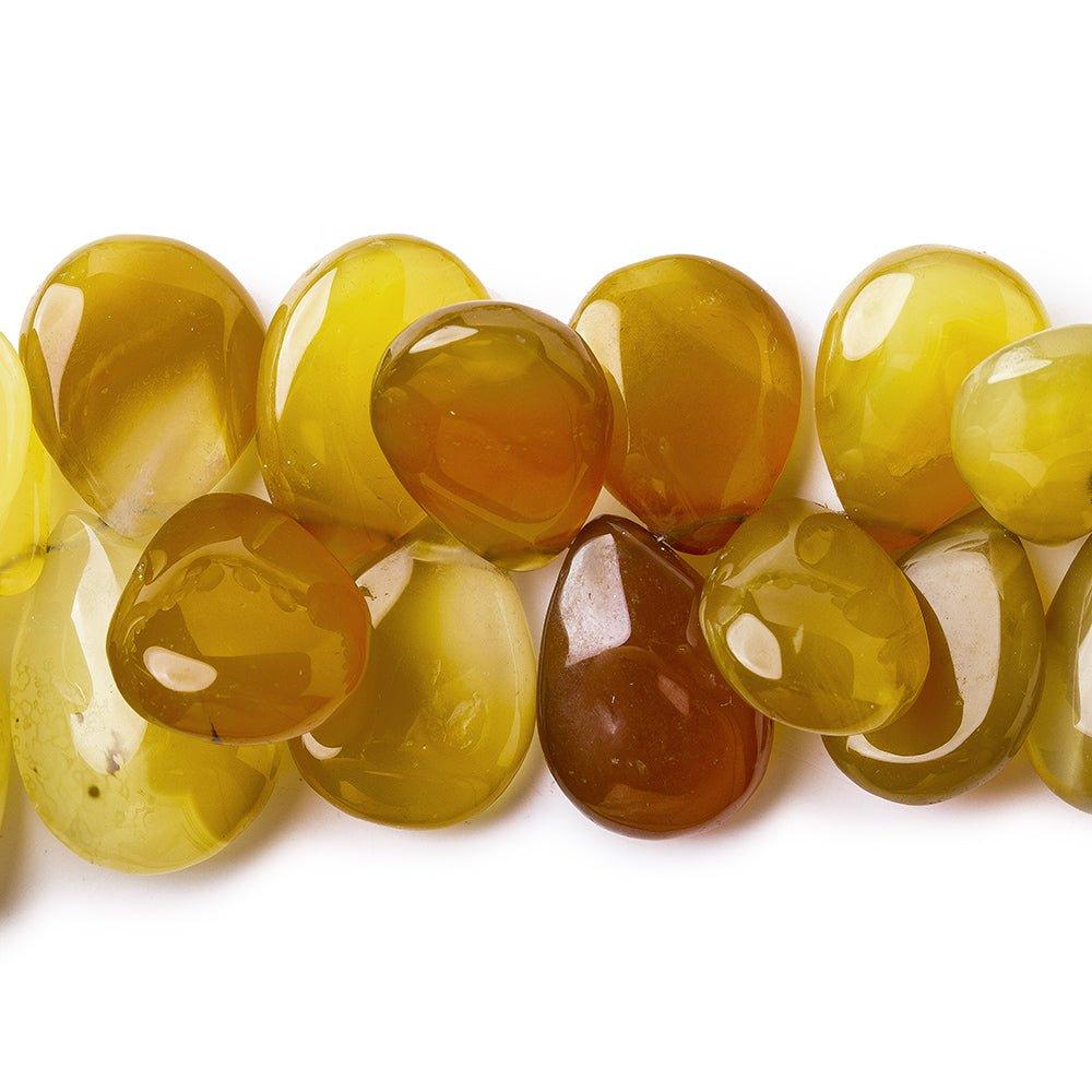 Yellow Chalcedony Beads Plain 12-18mm Top Drilled Pears - The Bead Traders