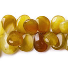 Yellow Chalcedony Beads Plain 12-18mm Top Drilled Pears - The Bead Traders