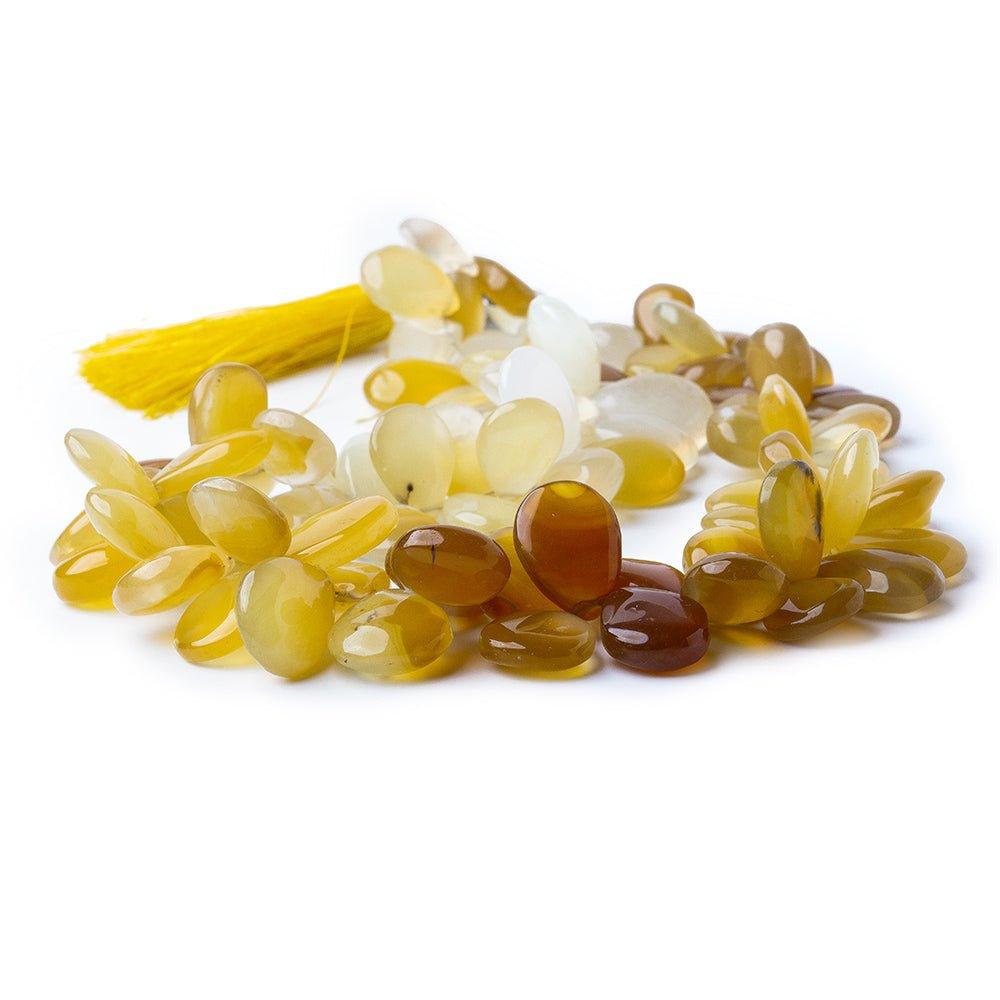 Yellow Chalcedony Beads Plain 12-18mm Top Drilled Pears - The Bead Traders