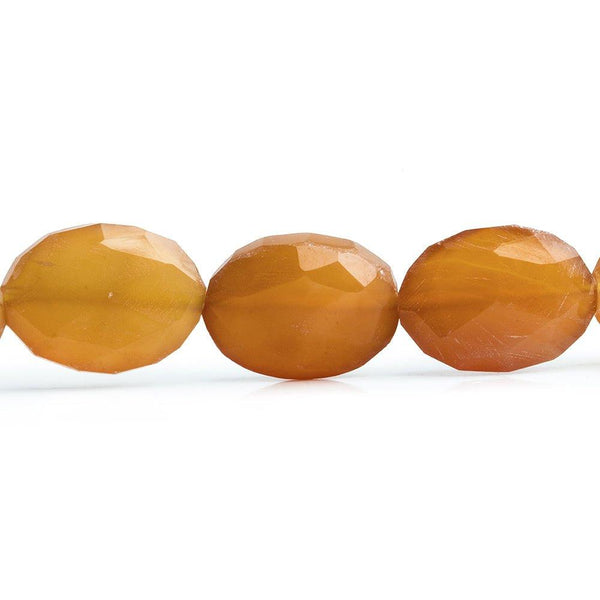 Yellow Chalcedony Faceted Oval Beads 14 inch 21 pieces