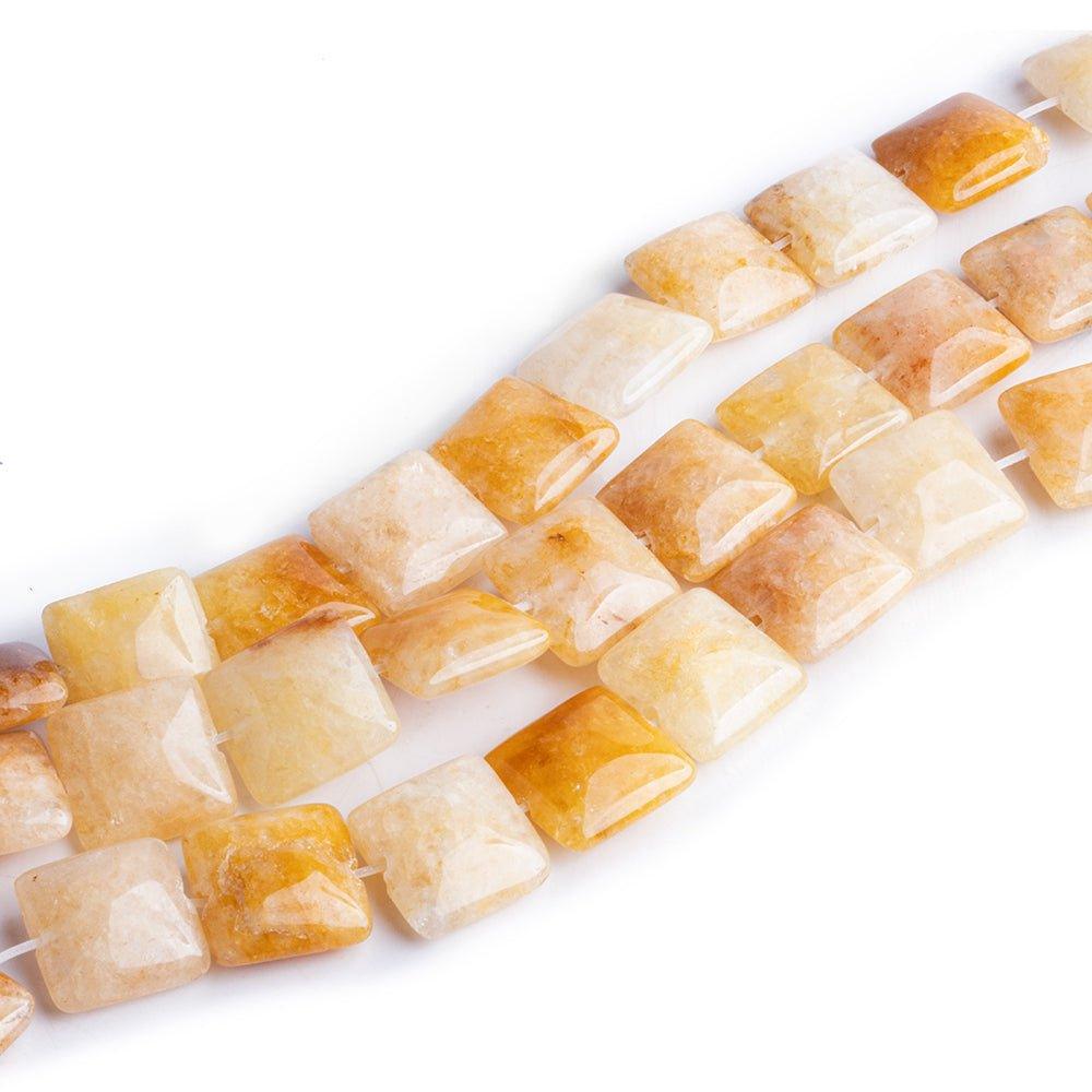 Yellow Jade Plain Squares - Lot of 3 - The Bead Traders
