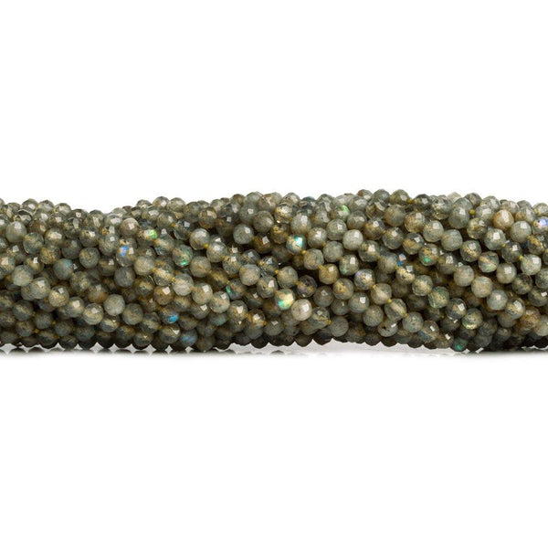 2.5mm Yellow Labradorite Microfaceted Round Beads 12 inch 135 pieces