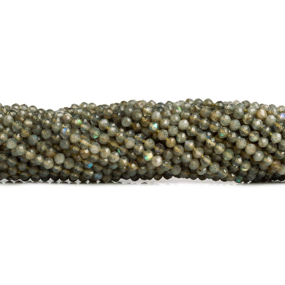 Yellow Labradorite Microfaceted Round Beads 12 inch 135 pieces - The Bead Traders