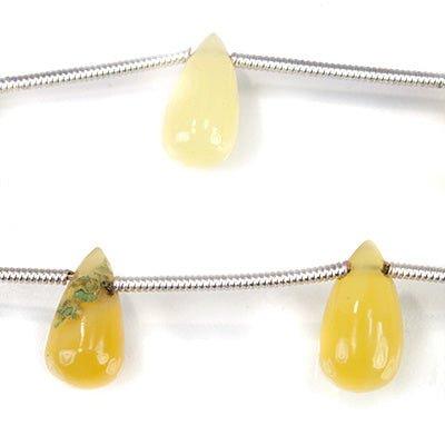Yellow Opal Beads Plain 9x6-12x6mm Tear Drop, 9" length, 7 pcs - The Bead Traders